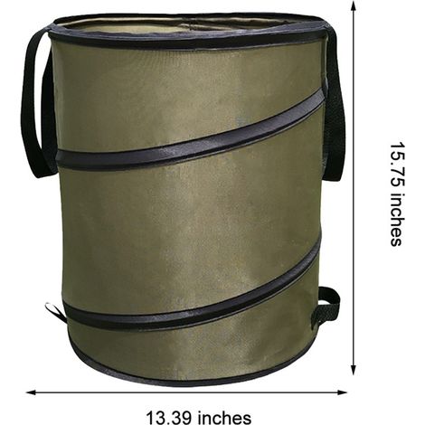 Sac à déchets de jardin pliable en tissu Oxford, seau réutilisable avec 2 poignées de transport pour la collecte des feuilles, 37,8 L (1/5)