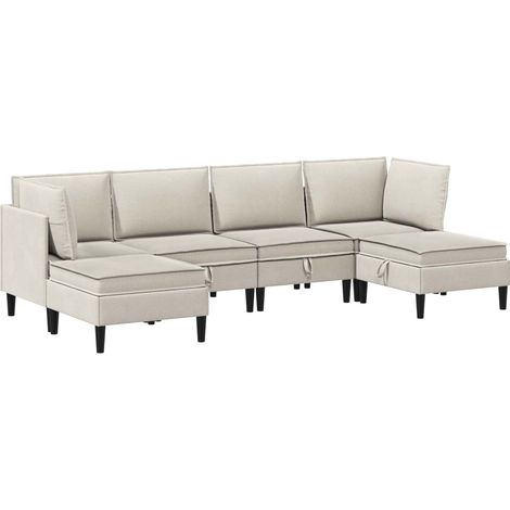 Ensemble de meubles pour le salon 6 pc Avoine Tissu vidaXL (1/5)