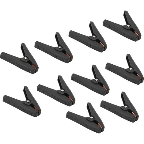 J.60058 Pinces de Test Électriques Isolées pour Batterie et Chargeur Auto Bateau Électronique 1000V/30A Lot de 10 Noir (1/5)