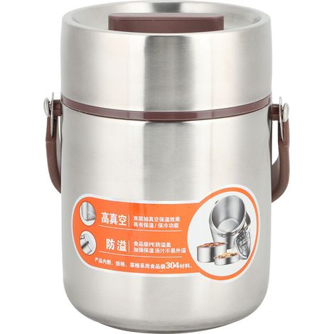 Boîte-repas isotherme en acier inoxydable qualité alimentaire, grande capacité 1,6L pour école et bureau
