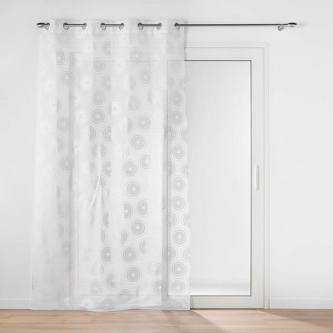 Rideau Voilage à Œillets "Lison" 140x240cm Argent (1/5)