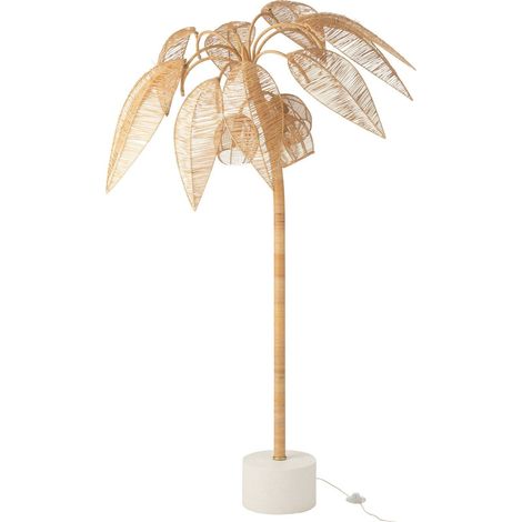 Lampadaire cocotier design naturel esprit exotique - Naturel effet bois clair (1/5)