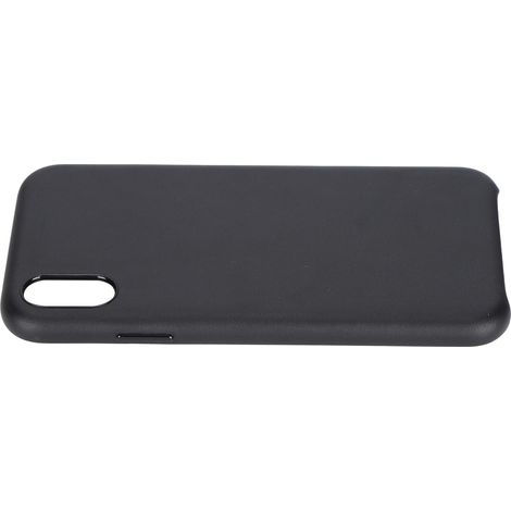 Étui de téléphone PC en cuir PU, coque arrière élégante et antichoc pour iPhone XR 6,1 pouces, noir