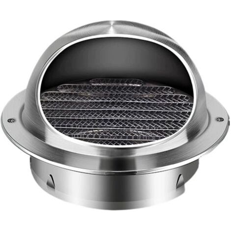Grille de ventilation extérieure en acier inoxydable, grille circulaire de chauffage et de ventilation, grille de ventilation de plafond (100 mm)