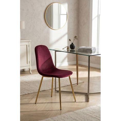 Sillas Comedor - Silla Golden Teok Terciopelo - Rojo (1/5)