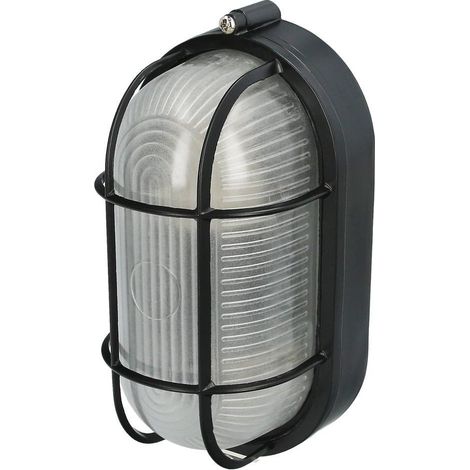 PAPILLON plafon industrial ovalado negro , Plafon Industrial Ovalado Negro- Medida: 21,3 x 10,7 cm. Potencia maxima admitida 15 Watt.- Para uso en interiores y exterior (1/5)