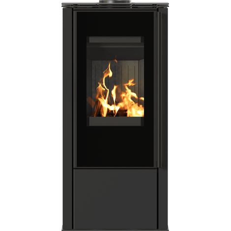 Kaminofen aus Stahl KRATKI HATI Ø 150 5,5 kW schwarz Verkleidung (1/5)