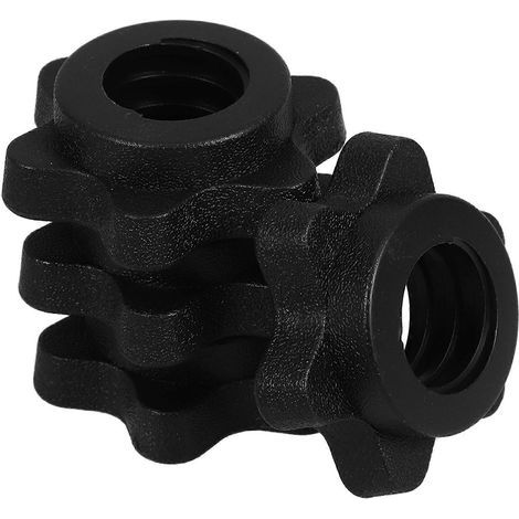 Lot de 4 écrous autobloquants pour barre d'haltères, écrous de sécurité antidérapants, accessoire-6.50X6.50X2.50CM-Black (1/4)