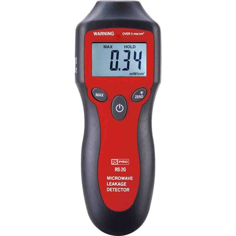 Rs Pro – Détecteur de micro-ondes 2.45GHz – Alimentation par batterie 9V – Dimensions 60x42x160mm – Poids 151g pour utilisation jusqu'à +50°C