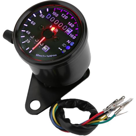 Universeller LED-Tachometer für Motorräder, 12 V Gleichstrom, Doppelkilometerzähler und Hintergrundbeleuchtung (1/5)