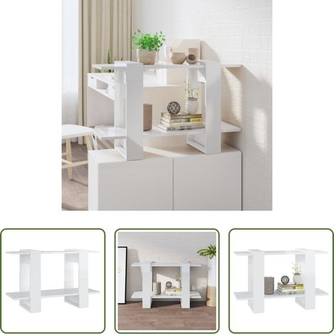 Étagère décorative - Bibliothèque/Séparateur de pièce Blanc brillant 80x30x51 cm (1/5)