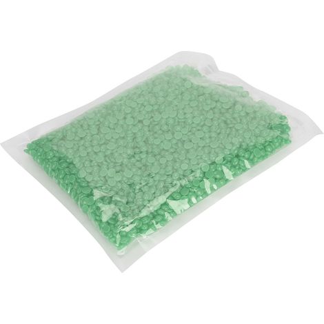 Cire dépilatoire en perles de cire dure, 500 g, cyan, à l'aloe vera, pour le visage, les aisselles et les jambes. (1/5)