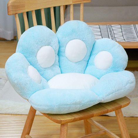Coussin de chaise avec dossier, coussin de bureau mignon et chaud, coussin motif patte de chat, coussin de chaise chaud et doux, coussin motif patte de chat, coussin d'assise chaud et confortable (ble (1/5)