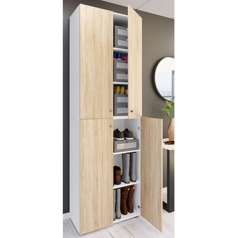 XL Wood Grande armoire à chaussures Lona 6 220x70x40 - VCM (1/3)
