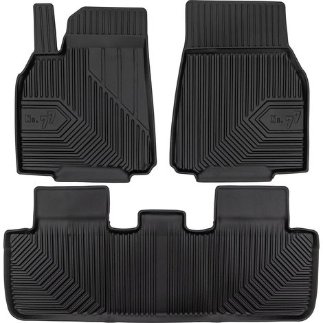 Tapis de Sol de Voiture pour Tesla Model Y 2020-2025 TPE Antidérapant Noir 3Pcs