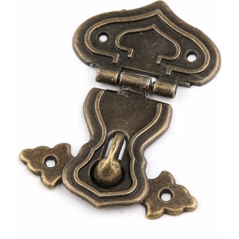 GU.B/bon Dekorativer Riegel für Möbel und Schmuckkästchen – Retro-Stil – mit Schloss, Bronzefarben (1/5)