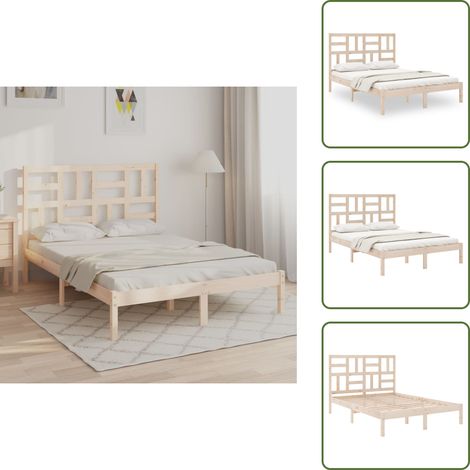 The Living Store Giroletto in Legno Massello 120x190 cm Small Double - Letto in legno