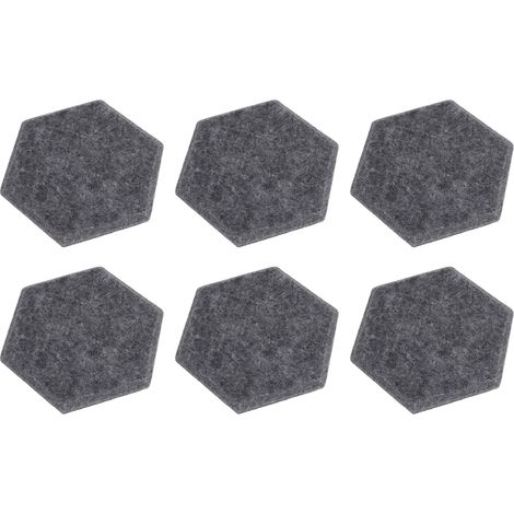 Packung mit 12 hochdichten, sechseckigen Akustikpaneelen, schallabsorbierend und schalldämmend mit abgeschrägten Kanten, 14 x 12 x 7 cm, dunkelgrau (1/5)