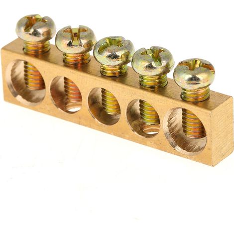 10 pièces barrette de terre neutre en laiton à vis 5 trous pour répartition électrique fils (1/5)