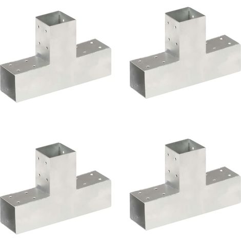 Connettori per Pali a Forma di T 4 pz Metallo Zincato 71x71 mm vidaXL