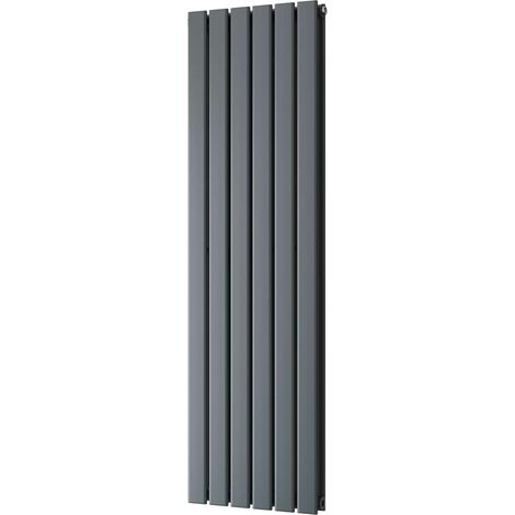 Typhoon - Anthracite Vertical Radiator H1400mm x W408mm Double Panel (1/3)