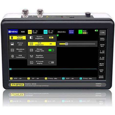 Digitales Oszilloskop, 7-Zoll-2-Kanal-Touchscreen-Tablet-Oszilloskop, 1013D-2-Kanal-Oszilloskop, 100 MHz Bandbreite, 1 GSa/s Abtastrate