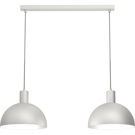 Suspension grise barre 84 cm 2xE27 15W Luminex Handa