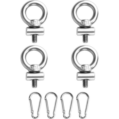 Topes de acero inoxidable para toldos con ganchos de mosquetón, topes de 4 mm, para autocaravanas, furgonetas camper y ganchos de sujeción para toldos. (1/5)