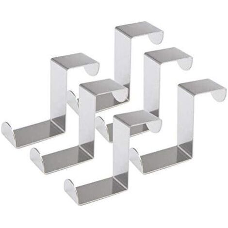 Set of 6PCS Metal Coat Hook Stainless Steel Z-Shaped Hook for Key, Scarf, Bag, Kitchen, Bedroom, Wardrobe, Drawer, etc. (1/5)