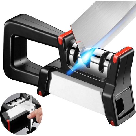 Aiguis Couteaux, Eguis de Couteau Professionnel,Aiguis Couteaux Professionnel, 4 en 1 Aiguis de Cuisine avec Base Anti-dérapante, Affut Couteau Knife Sharpeners (1/5)