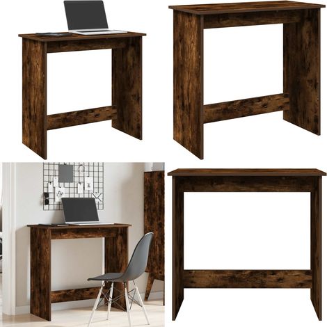 vidaXL Bureau chêne fumé 80x40x75 cm bois d'ingénierie (1/5)