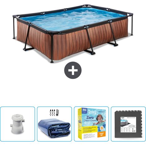 Exit-toys Piscina Exit Rettangolare - Effetto legno - 300x200x65 cm - 7-pezzi SCB10 (1/5)