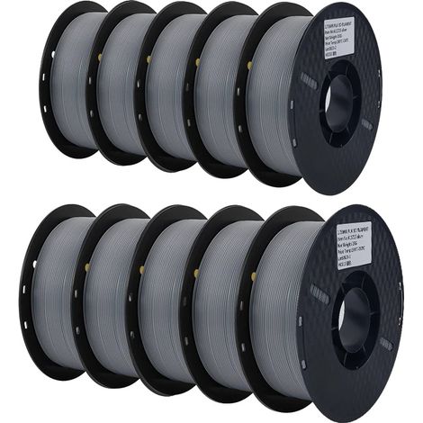 PLA-Filament für 3D-Drucker, 1,75 mm Durchmesser, 1 kg Rolle, 10 kg PLA Silber (1/2)