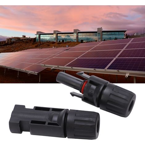 Kit de connecteurs photovoltaïques solaires MC4 de 12 pièces avec clé de connexion, 6 paires de connecteurs mâles/femelles, étanche IP67, 1000V-45A. (1/5)