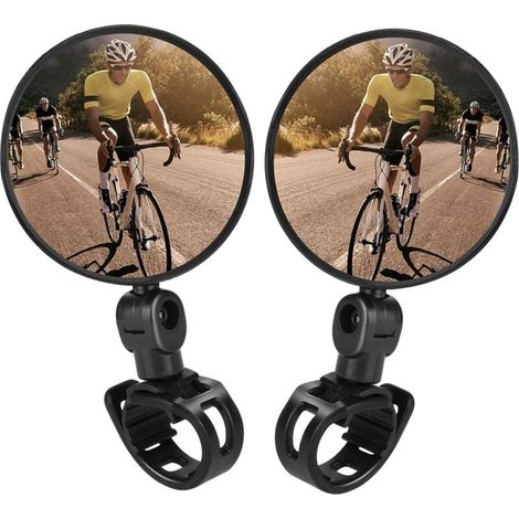 Miroirs De Vélo, 2pcs Vélo Vélo Vue Arrière Miroirs Réglable Rotatif Guidon Monté en Plastique Miroir Convexe pour Vélo De Route De Montagne-LIAIKI (1/4)