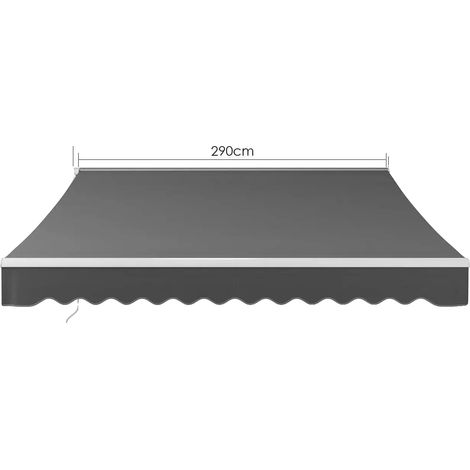 Toldo retráctil, impermeable y resistente a los rayos UV, 300 x 250 cm (gris) (1/2)