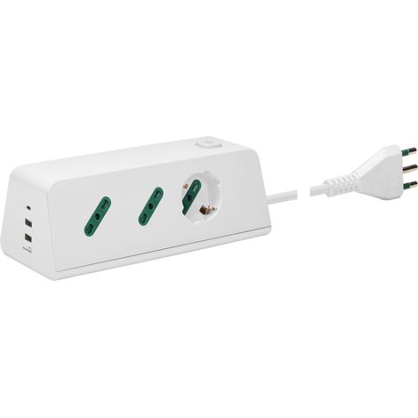VIMAR - 00604.CC.B Presa scrivania 1univ+2P17/11+3USB+S17 b