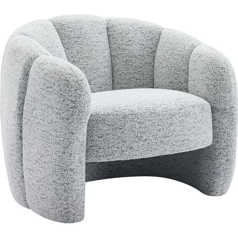 Poltrona conchiglie in Tessuto ciniglia Grigio - DELIPO (1/5)