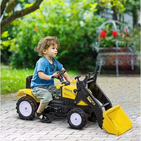Cargadora de pedales 114x41x52 cm hierro plástico amarillo, pala móvil para arenero – MEUBLIV (1/5)