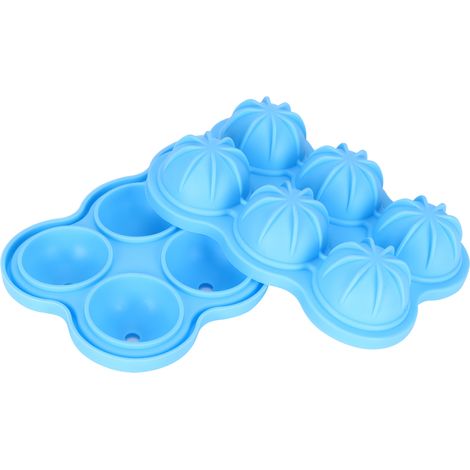 Moule à Boules de Glace Réutilisable en Silicone - 6 Cavités - Pour Cocktails et Boissons - Bleu Ciel