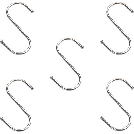 Set mit 5 Edelstahlhaken, Garderobenhaken, Küchenhaken für Bad, Küche, Schlafzimmer - Crezuo