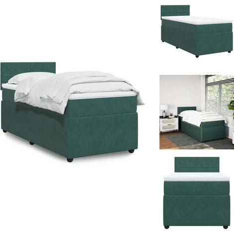 Sommier à lattes de lit avec matelas Vert foncé 90x190 cm - Sommier À Lattes De Lit - Sommiers À Lattes De Lit - Lit - Meuble De Chambre À Coucher (1/5)
