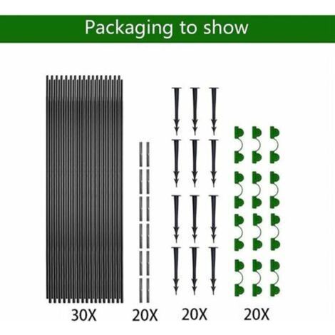 18PCS Kit De Maison De Cerceau De Jardin, Arceaux pour Serre Tunnel, Plantes Poussent des Tunnels Soutien Maisons Jardinage Un Cadre Culture en Fibre Verre Jardins (1/4)