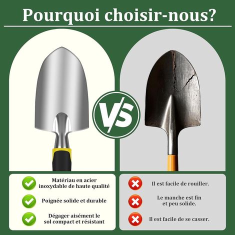 Ensemble d'outils de jardinage 8 pièces comprenant sac, gants, sécateur, pelle et râteau - pour le jardinage (1/2)