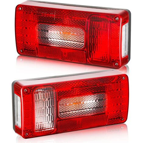 Ensemble Feux Arrière Remorques 12v Homologué ,7Fonctions Halogènes Feu Arrière Remorque Caravane avec Éclairage Antibrouillard Recul Imperméable Etanche pour Remorque Camion (1/5)