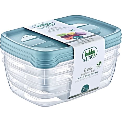 Juego de 3 contenedores Trend BOX de 1,2 l