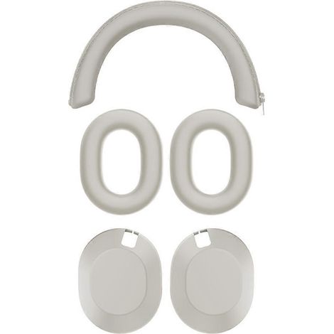 Étui de protection en silicone pour casque Sony WH-1000XM6 - Protection intégrale à 360° - Doux pour la peau - Lavable - Blanc cassé (1/5)