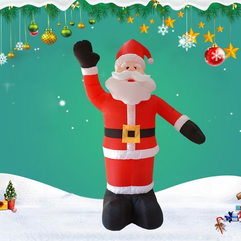 Sapin de Noël gonflable lumineux Boîte cadeau Père Noël avec lumière blanche chaude pour extérieur intérieur cour jardin fête (1/5)