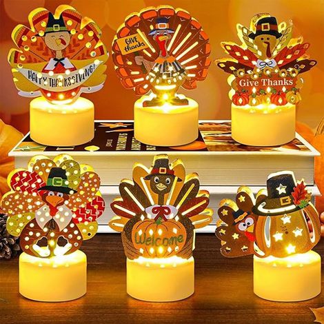 Moule À Bougie Tealight - Luminaire Électrique Sans Flamme En Fer - Pour Décoration De Table De Thanksgiving - 6 Pièces (1/4)