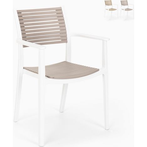 Sedia design in polipropilene per cucina bar ristorante esterno Orion - Grigio